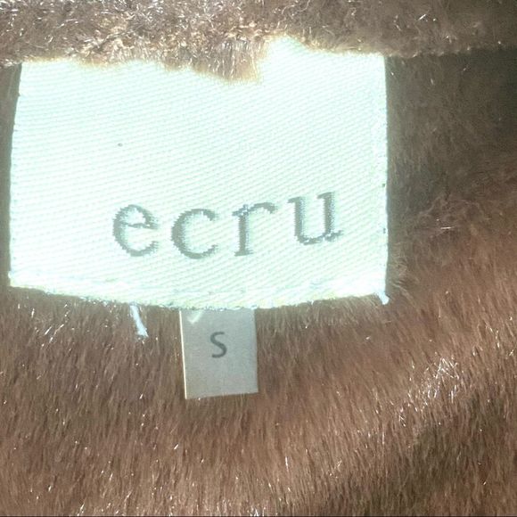 Ecru Genuine Suede Faux Fur Brown Vest Size S - Picture 2 of 9